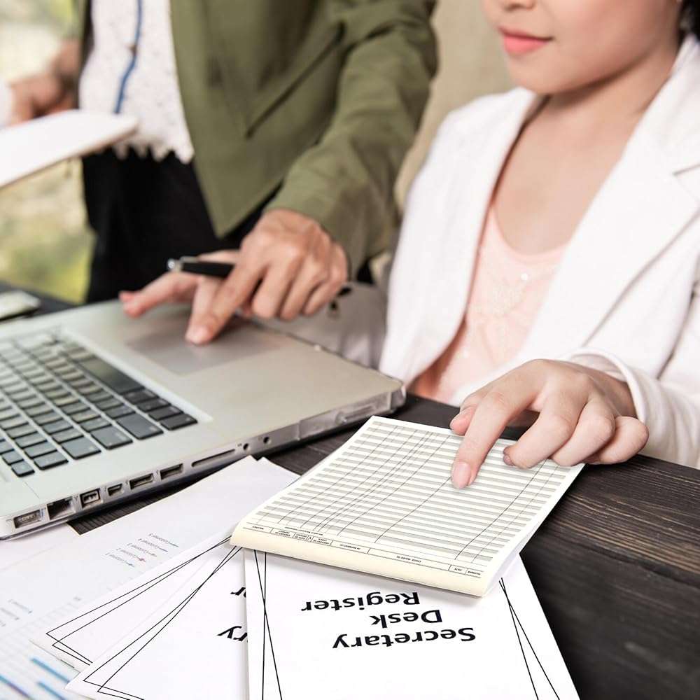 5 Pieces Checkbook Transaction Register 6.4 * 8.25inch Secretary Deskbook Check Register Check Desk Registers Executive Business Deskbook for Office - Image 2