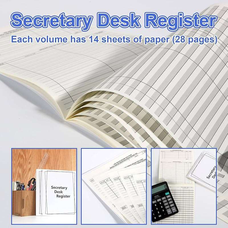 5 Pieces Checkbook Transaction Register 6.4 * 8.25inch Secretary Deskbook Check Register Check Desk Registers Executive Business Deskbook for Office - Image 4