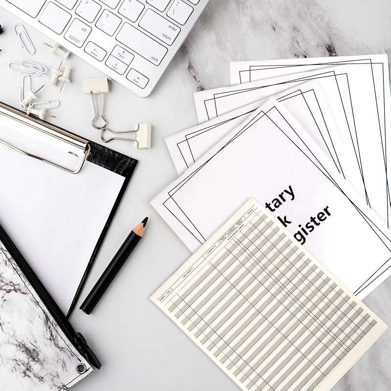 5 Pieces Checkbook Transaction Register 6.4 * 8.25inch Secretary Deskbook Check Register Check Desk Registers Executive Business Deskbook for Office - Image 7