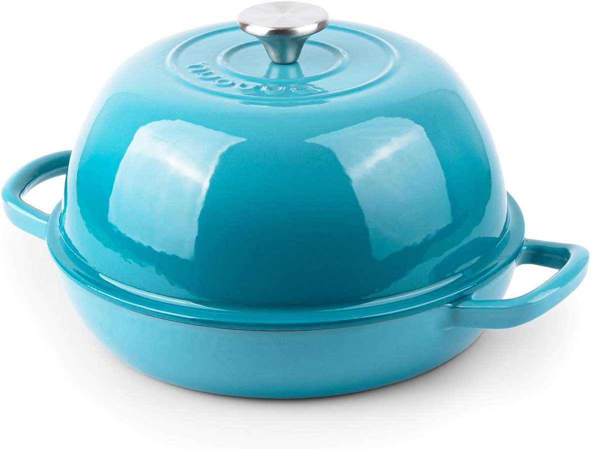 Enamelled Cast Iron Dutch Oven Pot – Dutch Oven For Sourdough Bread Baking – Cast Iron Bread Pot – Blue, 6 Quarts, 26cm – by Nuovva - Image 8