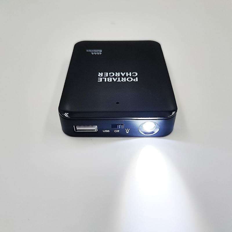 Battery Operated Phone Charger Emergency|USB Battery Powered Power Bank Portable 4 AA Batteries Powered Outlet (Black) - Image 2