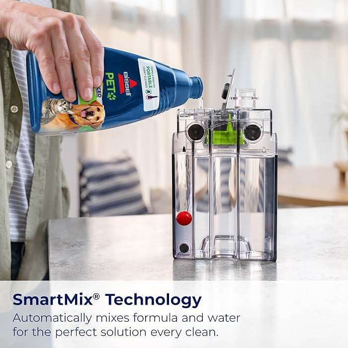 BISSELL® Little Green® Max Pet SmartMix Portable Carpet and Upholstery Deep Cleaner, Car/Auto Detailer, with SmartMix Technology, Self-Cleaning Tough Stain Tool and Pet Hair Removal Tool, 38572 - Image 3