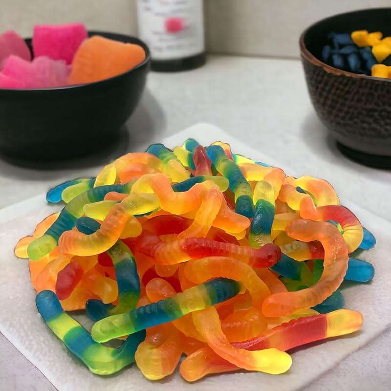 Klub Bulk Sugar-Free Gummi Worms Candy-1.5 lbs Delicious Fruit Flavor Gummies-Gluten Free, Ideal for Diet Conscious Candy Lovers(24 oz) - Image 3