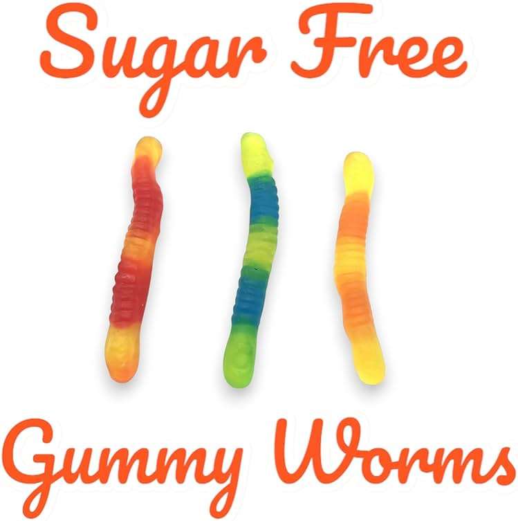 Klub Bulk Sugar-Free Gummi Worms Candy-1.5 lbs Delicious Fruit Flavor Gummies-Gluten Free, Ideal for Diet Conscious Candy Lovers(24 oz) - Image 4