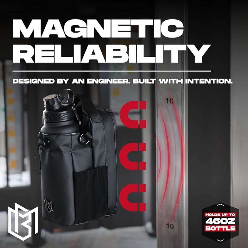 Magnetic Gym Bag for Men and Women – Sling Bottle with Magnetic Attachment | Water Bottle Holder, Gym Pouch, Crossbody Bag for Travel, Sports, Work, Fitness - Image 2