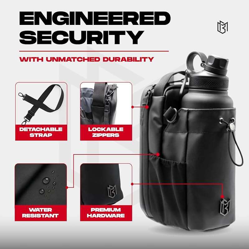Magnetic Gym Bag for Men and Women – Sling Bottle with Magnetic Attachment | Water Bottle Holder, Gym Pouch, Crossbody Bag for Travel, Sports, Work, Fitness - Image 7