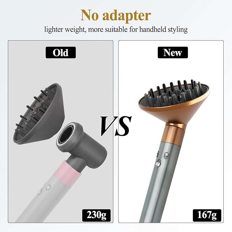 YTCHYYSK Large Diffuser Attachment Compatible with Dyson Airwrap, Upgraded Bigger Diffuser Nozzle to Dryer Faster and Define Curls Hair, Gold - Image 3