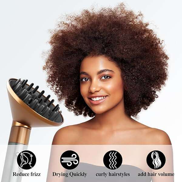 YTCHYYSK Large Diffuser Attachment Compatible with Dyson Airwrap, Upgraded Bigger Diffuser Nozzle to Dryer Faster and Define Curls Hair, Gold - Image 6