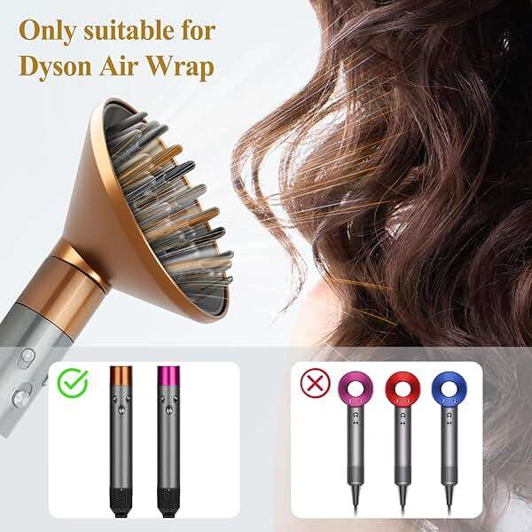 YTCHYYSK Large Diffuser Attachment Compatible with Dyson Airwrap, Upgraded Bigger Diffuser Nozzle to Dryer Faster and Define Curls Hair, Gold - Image 8