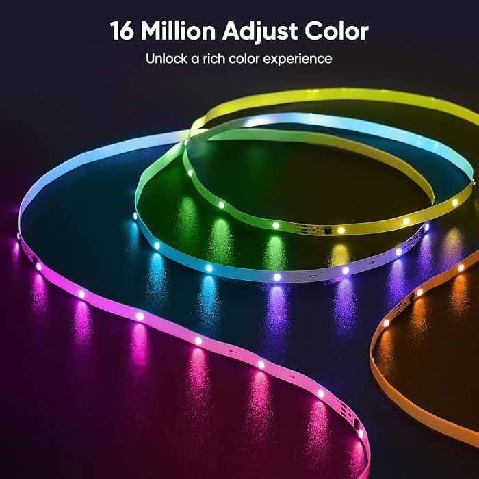 ERBTY Led Lights for Bedroom, IC+RGB 65.6FT Strip Lights, 24Key Remote with App Control, Music Sync Color Changing for Room Decor Party - Image 2