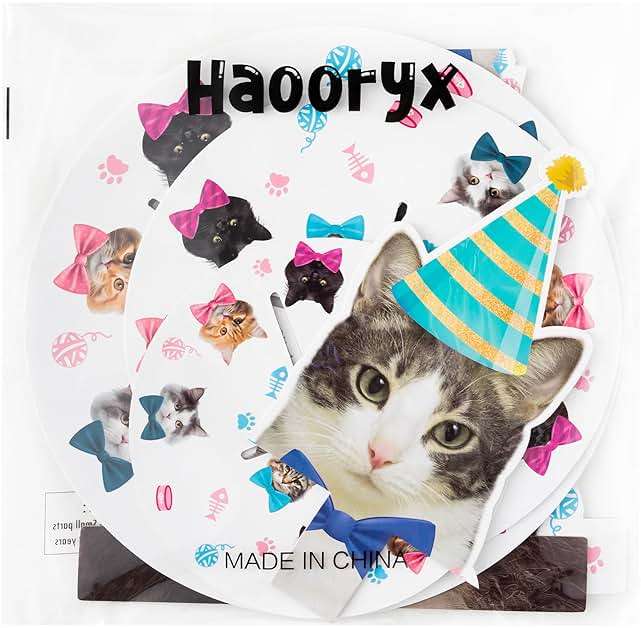 Haooryx Cute Cat Cupcake Stand - 3-Tier American Shorthair Cat Cupcake Tower Cardboard Dessert Holder Cake Stand Serving Tray Cat Theme Party Table Decoration Pet Lovers Kids Birthday Party Supplies - Image 8
