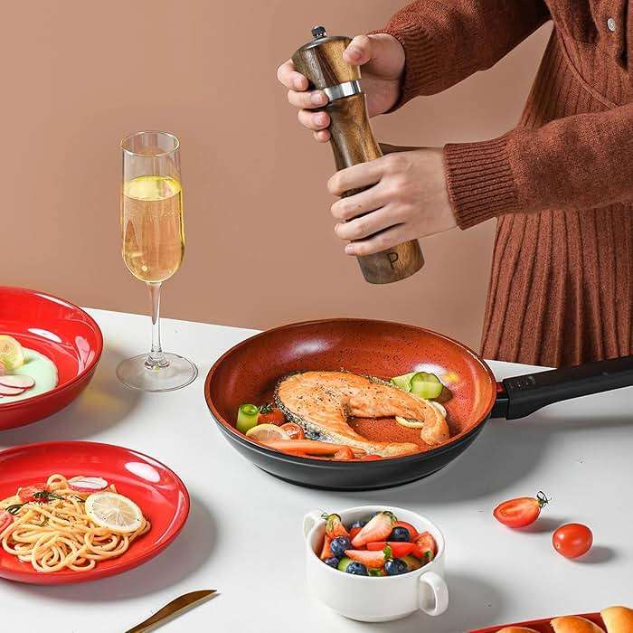 Wooden Salt and Pepper Grinder Set:Pepper Grinder Manual,Adjustable Coarseness,Crafted of Acacia Wood with Ceramic/Stainless Steel Core|Along with Salt&Pepper Mill Tray,Spoon,8in,2pack - Image 8