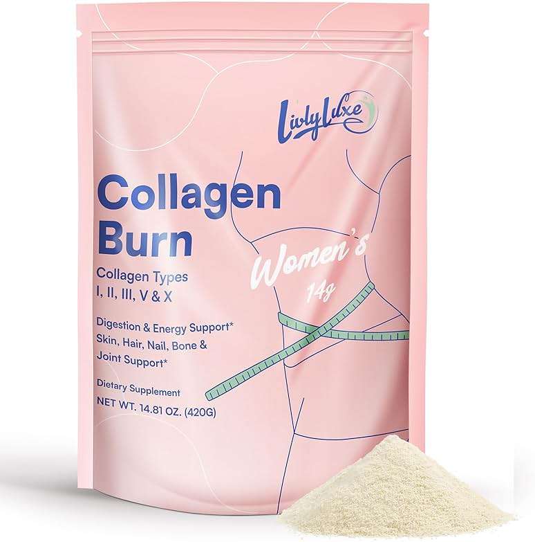 LivLyLuxe Collagen Burn Powder for Women - Weight Loss Supplements for Belly Fat Burning, Metabolism Booster, Designed for Effective and Healthier Fat Loss - 420g - Image 1