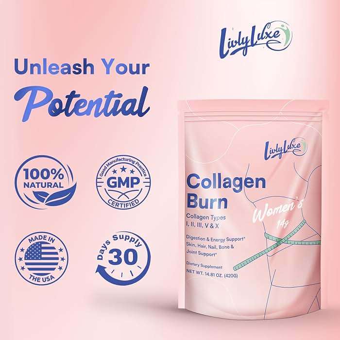 LivLyLuxe Collagen Burn Powder for Women - Weight Loss Supplements for Belly Fat Burning, Metabolism Booster, Designed for Effective and Healthier Fat Loss - 420g - Image 6