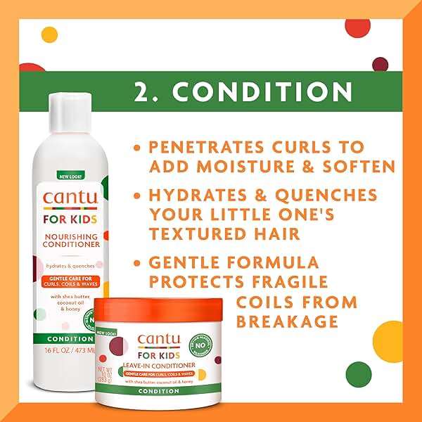 Cantu Care for Kids Haircare Regimen Set with Large Size Shampoo + Conditioner + Detangler + Leave-In Conditioner (Pack of 4) - Image 4