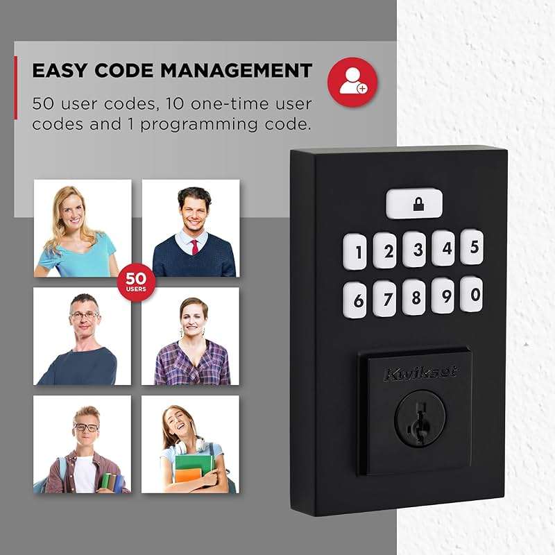 Kwikset SmartCode 260 Keyless Entry Electronic Keypad Deadbolt Door Lock with Auto-Lock, Custom User Codes, Advanced Security in Matte Black Contemporary - Image 8
