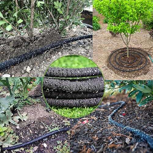 1/4 Inch Soaker Hose for Garden 100ft Soaker Irrigation Drip Hose System, Heavy Duty Drip Irrigation Tubing with Hose Connector Accessories for Watering Garden Beds Vegetable Lawn and Yard (100ft) - Image 6