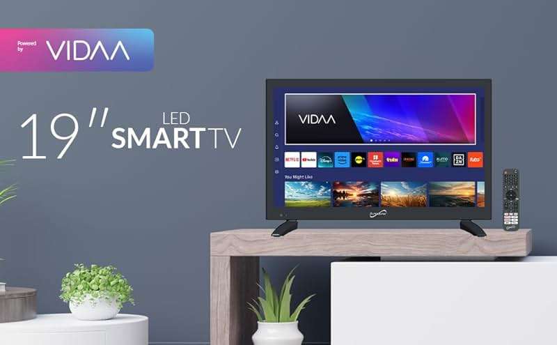 Supersonic SC-1920VTV 18.5inch Smart AC/DC LED TV, Powered by VIDAA, 1080p, WiFi, Built-in Speakers, USB, 3X HDMI ARC, for Kitchen, RV, Boat, Truck, Playroom, Dorm Room, Remote, DC Car Cord Included - Image 6