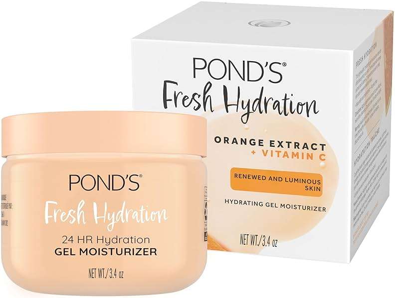 POND’S Fresh Hydration Gel Moisturizer – 24 HR Hydration with Orange Extract & Vitamin C – Alcohol & Oil-Free Face Moisturizer – Dermatologist Tested, 3.4 oz - Image 1
