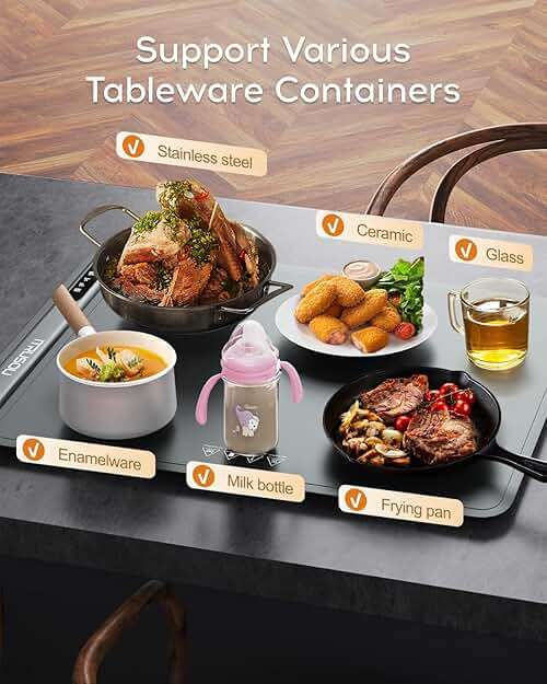 Warming Mat for Food (24"x16") - iTRUSOU 7-Level Electric Warming Tray with 400W High-Power, Timer 0–99H & Built-In Strap - Rollable Large Food Warming Mat for Parties & Buffet - Image 3
