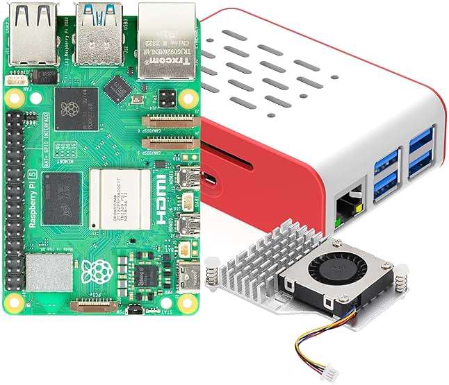 iRasptek Basic Kit for Raspberry Pi 5 RAM 4GB with Pi 5 Case and Active Cooler - Image 1