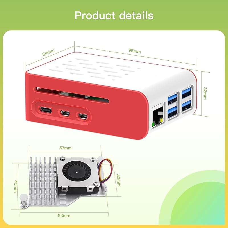 iRasptek Basic Kit for Raspberry Pi 5 RAM 4GB with Pi 5 Case and Active Cooler - Image 9