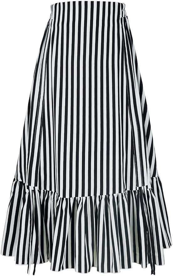 Qosivfey Women's Long Dress Gothic Steampunk Victorian Renaissance High Low Skirt - Image 3