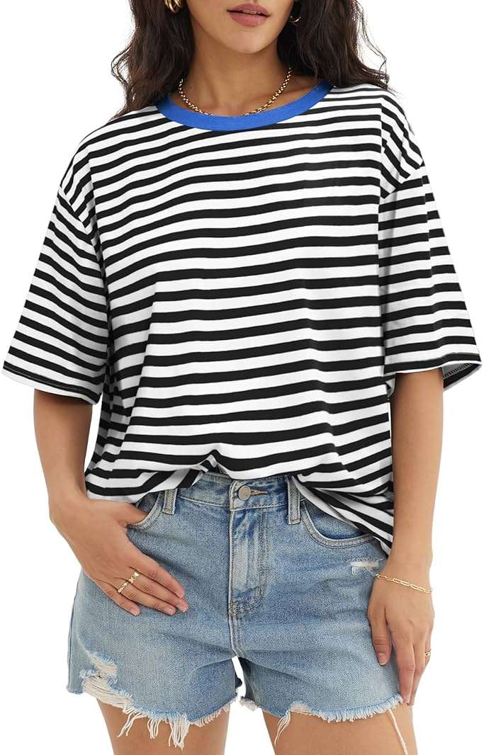 ATHMILE Womens Oversized T Shirts Casual Tee Workout Tops Gym Clothes Summer Loose Fit Short Sleeve Graphics Basic Y2K 2026 - Image 1