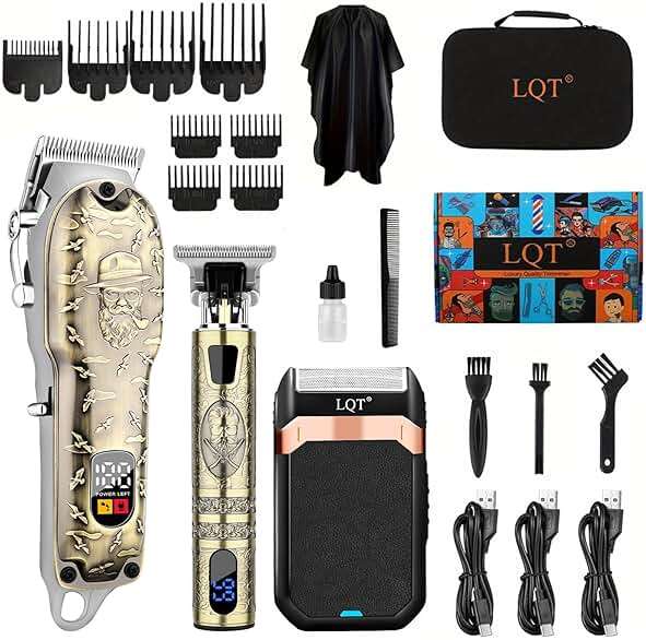 Hair Clippers Set for Men, Hair Clipper Trimmer with LED Display, Professional Cordless Hair Clipper Shaver Beard Trimmer, Hair Cutting Machine for Men, Holiday Gift for Him Father's Day Gift - Image 1