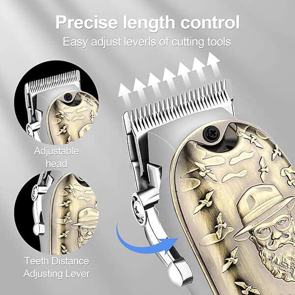 Hair Clippers Set for Men, Hair Clipper Trimmer with LED Display, Professional Cordless Hair Clipper Shaver Beard Trimmer, Hair Cutting Machine for Men, Holiday Gift for Him Father's Day Gift - Image 4