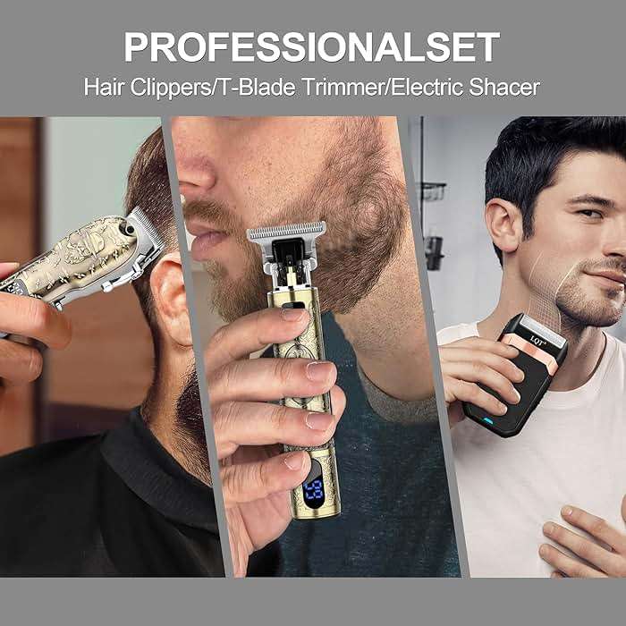 Hair Clippers Set for Men, Hair Clipper Trimmer with LED Display, Professional Cordless Hair Clipper Shaver Beard Trimmer, Hair Cutting Machine for Men, Holiday Gift for Him Father's Day Gift - Image 5