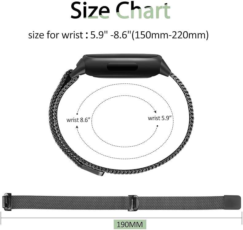 Metal Band for Fitbit Inspire 3 Bands Women Men, Stainless Steel Adjustable Straps Replacement Bands for Fitbit Inspire 3 Fitness Tracker - Image 4