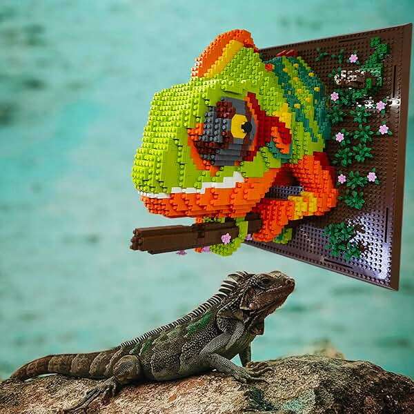 BDYDT Wall Art Chameleon Building Blocks Set; A Wall Decor Set for Adults Who Love Creative Hobbies(2688 Pieces) Toys Gifts for Kid and Adult - Image 3