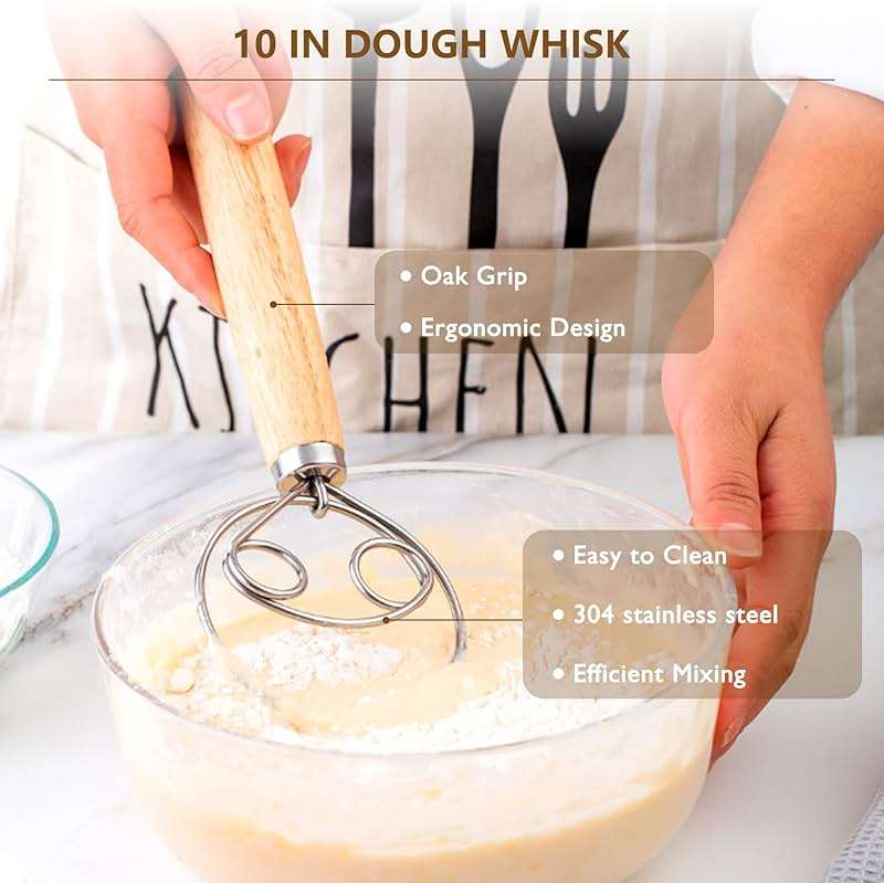 Complete Sourdough Starter Kit, Sourdough Bread Baking Supplies, Banneton Bread Proofing Basket with Sourdough Starter Jar, 9inch Round Bread Proofing Basket, for Bread Baking - Image 5
