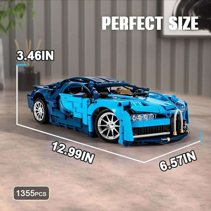 GOTIMON Bluce Sports Car MOC Building Blocks Kit, 1:14 Scale Sports Car Model Toys(1355 Pcs)，Gift for Adults and Kids - Image 2
