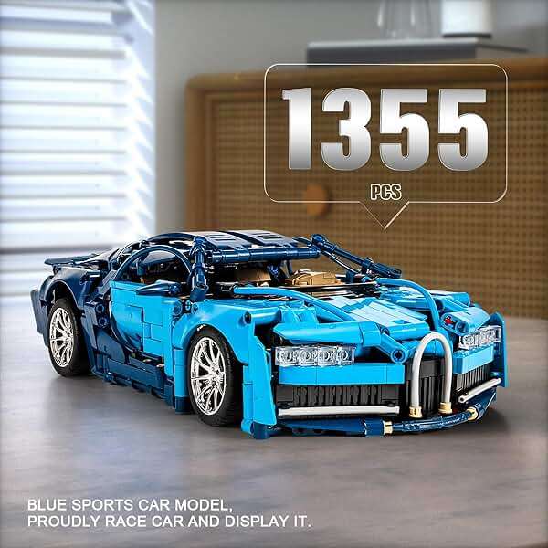 GOTIMON Bluce Sports Car MOC Building Blocks Kit, 1:14 Scale Sports Car Model Toys(1355 Pcs)，Gift for Adults and Kids - Image 3