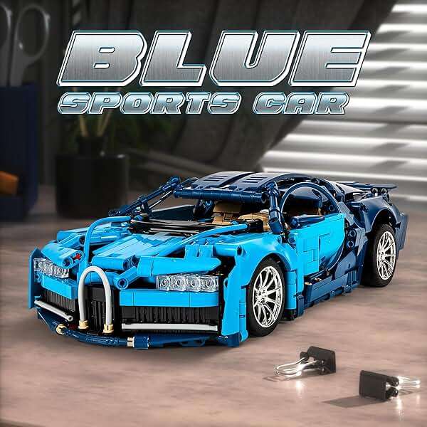GOTIMON Bluce Sports Car MOC Building Blocks Kit, 1:14 Scale Sports Car Model Toys(1355 Pcs)，Gift for Adults and Kids - Image 5