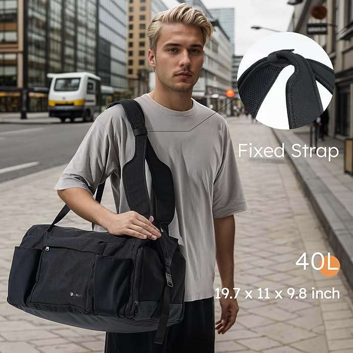 Kookoomia Gym Bag for Men with Shoes Compartment and Wet Pocket Convertible Duffle Bag and Gym Backpack Waterproof Sports Bags for Men with 2 Bottle Holders Multipurpose Weekender Overnight Bag -Black - Image 3