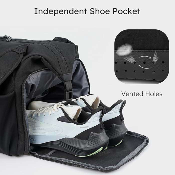 Kookoomia Gym Bag for Men with Shoes Compartment and Wet Pocket Convertible Duffle Bag and Gym Backpack Waterproof Sports Bags for Men with 2 Bottle Holders Multipurpose Weekender Overnight Bag -Black - Image 4
