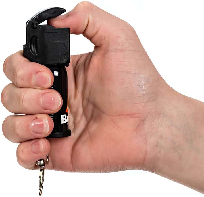 Burn Pepper Spray for Self Defense - 1/2oz Compact Pepper Spray for Women with Keychain, Maximum Strength, Police Grade with UV Dye, Ideal for Personal Safety, Joggers & Home Defense - Black 2 Pack - Image 4