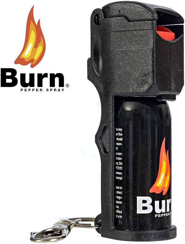 Burn Pepper Spray for Self Defense - 1/2oz Compact Pepper Spray for Women with Keychain, Maximum Strength, Police Grade with UV Dye, Ideal for Personal Safety, Joggers & Home Defense - Black 2 Pack - Image 6