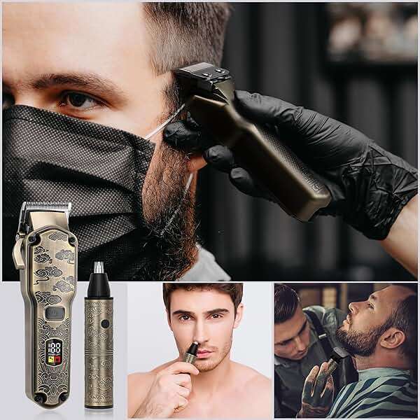 Hatteker Hair Clipper for Men, Waterproof Hair Trimmer Electric Shaver Razor, Cordless Hair Clippers Nose Hair Trimmer for Men, Shaving Kit for Nose Mustache Body Facial,Birthday Gift for Dad - Image 3
