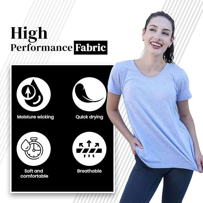 [5 Pack] Women’s Dry-Fit Wicking Crewneck T Shirts Activewear Running Yoga Workout Gym Tee Top - Image 2