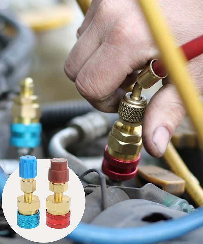 RACOONA R1234YF Adapter,Car Accessories R1234YF to R134A Adapter, R1234YF Quick Coupler,1234yf to 134a Adapter High Low Side Connector Conversion Kit,Suitable for Automotive Conditioner AC Charging - Image 6