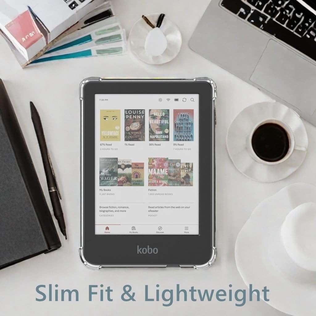 Zcooooool Case for Kobo Clara Colour/Clara BW/Kobo Clara 2E eReader 6 inch Reinforced Corners Cover/Libra Colour Case/Clara BW Case/Clara 2E Case, Transparent - Image 3