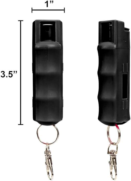 Burn Pepper Spray Keychain for Self Defense, 1/2oz Compact OC Spray for Women & Men, Police Strength with UV Dye, 16 Ft Range, Twist Top Safety Lock, Metal Clip, Pocket Personal Safety, Black 2 Pack - Image 3