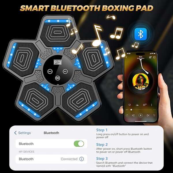 LOLBOX 2025 Music Boxing Machine for Adults and Kids, Smart Bluetooth Boxing Training Equipment with Gloves Wall Mounted, Workout Punching Machine for Home,Office and Gym - Image 4