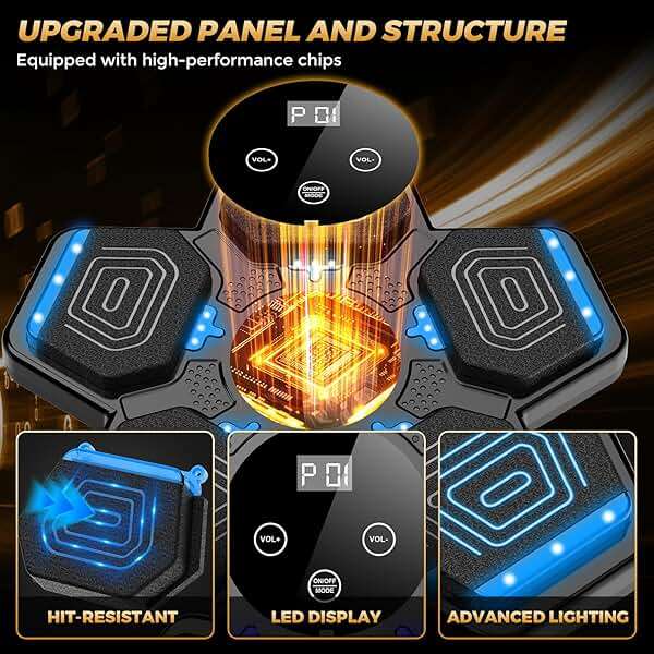 LOLBOX 2025 Music Boxing Machine for Adults and Kids, Smart Bluetooth Boxing Training Equipment with Gloves Wall Mounted, Workout Punching Machine for Home,Office and Gym - Image 5