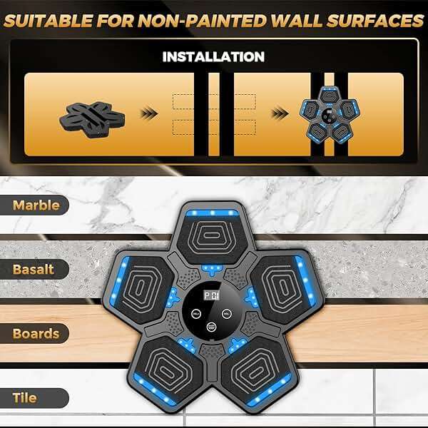 LOLBOX 2025 Music Boxing Machine for Adults and Kids, Smart Bluetooth Boxing Training Equipment with Gloves Wall Mounted, Workout Punching Machine for Home,Office and Gym - Image 6