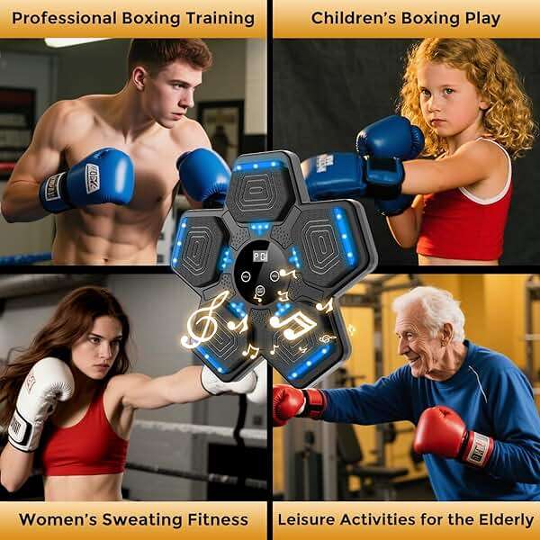 LOLBOX 2025 Music Boxing Machine for Adults and Kids, Smart Bluetooth Boxing Training Equipment with Gloves Wall Mounted, Workout Punching Machine for Home,Office and Gym - Image 8